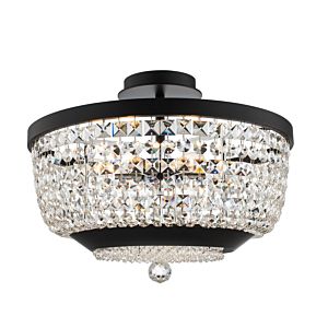 Allegri Terzo 6 Light Ceiling Light in Matte Black with Polished Chrome