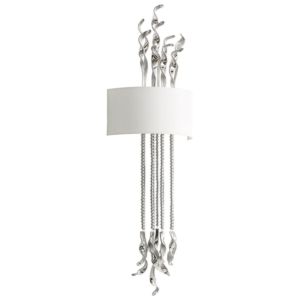 Islet 2-Light White Fabric Shade Wall Sconce