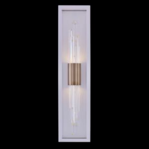 Lucca Esterno Champagne Gold LED Outdoor Wall Sconce in Brushed Champagne Gold & Matte White