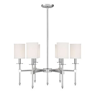 Savoy House Chatham 6 Light Chandelier in Polished Nickel