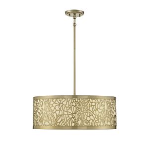New Haven 4-Light Pendant in Burnished Brass