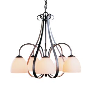 Hubbardton Forge 23 Inch 5 Light Sweeping Taper Chandelier in Natural Iron