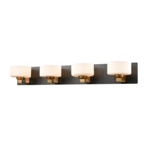 Princeton 4-Light Bathroom Vanity Light in Brass and Graphite