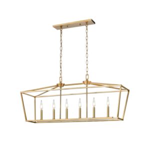 DVI Lundy'S Lane 6-Light Linear Pendant in Multiple Finishes and Brass