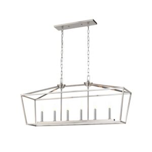 DVI Lundy'S Lane 6-Light Linear Pendant in Multiple Finishes and Satin Nickel