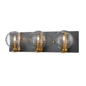 DVI Tropea 3-Light Bathroom Vanity Light in Brass and Graphite