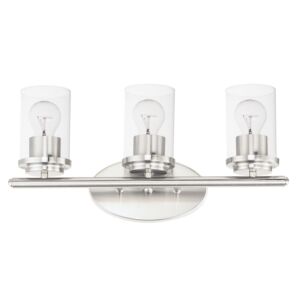 Corona 3-Light Bathroom Vanity Light in Satin Nickel
