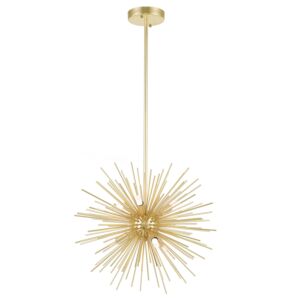 CWI Savannah 6 Light Chandelier With Gold Leaf Finish