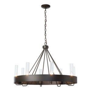 Hubbardton Forge 22 Inch 8 Light Banded Ring Chandelier in Dark Smoke