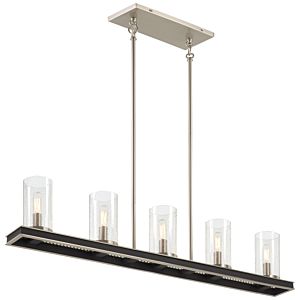 Minka Lavery Cole'S Crossing 5 Light Kitchen Island Light in Coal With Brushed Nickel