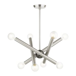 Stafford 8-Light Chandelier in Brushed Nickel w with Black Chromes