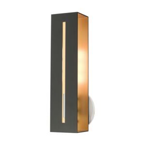 Soma 1-Light Wall Sconce in Textured Black w with Brushed Nickels
