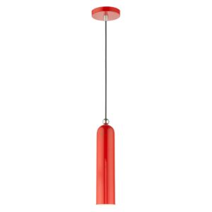 Ardmore 1-Light Pendant in Shiny Red w with Polished Chromes