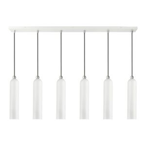 Ardmore 6-Light Linear Pendant in Shiny White w with Polished Chromes