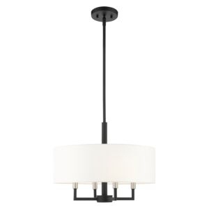 Meridian 4-Light Chandelier in Black w with Brushed Nickels