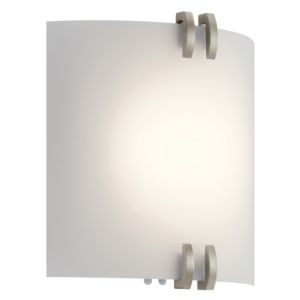 Kichler 11 Inch White Acrylic LED Wall Sconce in Brushed Nickel