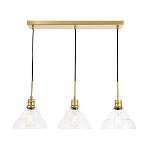 Clive 3-Light Pendant in Brass