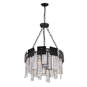 CWI Glacier 6 Light Down Chandelier With Polished Nickel Finish