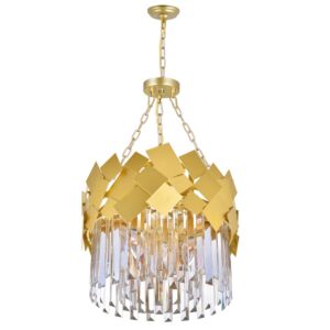 CWI Panache 4 Light Down Chandelier With Medallion Gold Finish