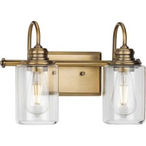 Aiken 2-Light Bathroom Vanity Light Bracket in Vintage Brass