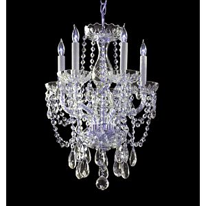 Crystorama Traditional Crystal 5 Light 20 Inch Mini Chandelier in Polished Chrome with Clear Hand Cut Crystals