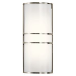 Kichler Wall LED 2 Light White Wall Sconce in Brushed Nickel