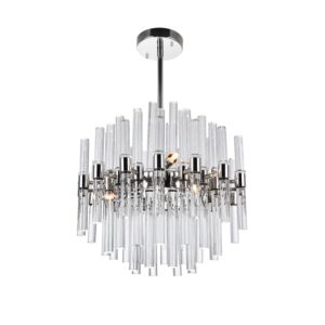 CWI Miroir 8 Light Chandelier With Polished Nickel Finish