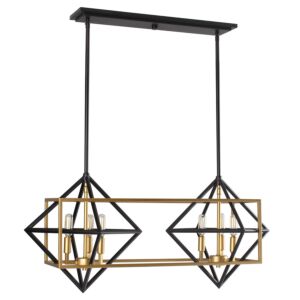 Pryor 6-Light Pendant in Antique Gold with Black