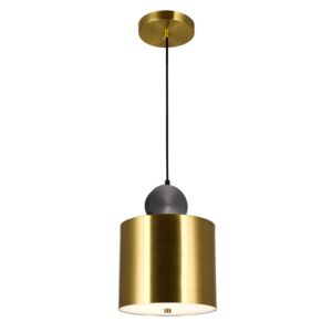 CWI Lighting Saleen LED Mini Pendant with Brass+Black Finish