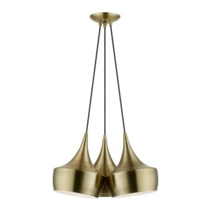 Waldorf 3-Light Pendant in Antique Brass