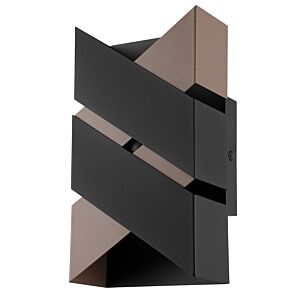 Gurare 2-Light LED Wall Sconce in Structured Black & Mocha