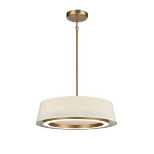 Celene CCT LED Pendant in Brass with Natural Linen Shade