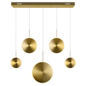 CWI Lighting Ovni LED Island with Pool Table Chandelier with Brass Finish