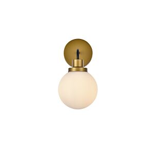 Hanson 1-Light Bathroom Vanity Light in Black and Brass