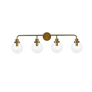 Hanson 4-Light Bathroom Vanity Light in Brass
