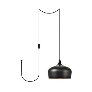 Nora 1-Light Plug in Pendant in Black