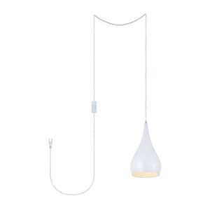 Nora 1-Light Plug in Pendant in White