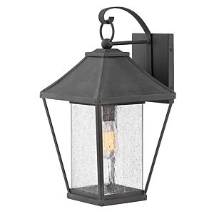 Hinkley Palmer 1 Light Outdoor Large Wall Mount in Museum Black