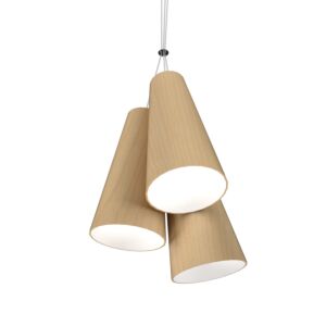Conical 3-Light Pendant in Maple