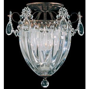 Bagatelle 3-Light Semi-Flush Mount Ceiling Light in Antique Silver