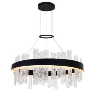CWI Guadiana 32 in LED Black Chandelier