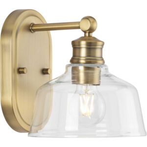 Singleton 1-Light Bathroom Vanity Light in Vintage Brass