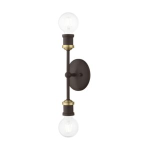 Lansdale 2-Light Bathroom Vanity Sconce in Bronze w with Antique Brass