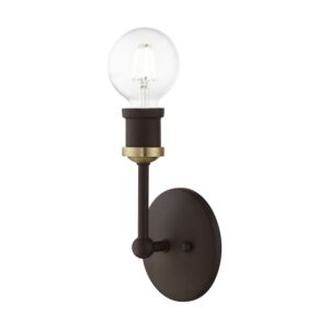 Lansdale 1-Light Bathroom Vanity Sconce in Bronze w with Antique Brass