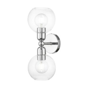 Downtown 2-Light Bathroom Vanity Sconce in Polished Chrome