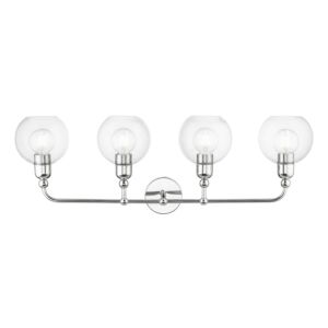 Downtown 4-Light Bathroom Vanity Sconce in Polished Chrome