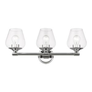 Willow 3-Light Bathroom Vanity Sconce in Polished Chrome