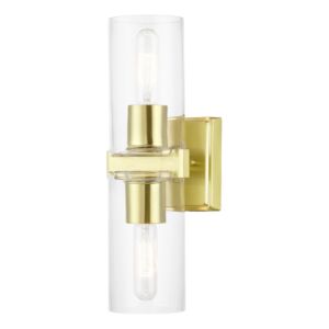 Clarion 2-Light Bathroom Vanity Sconce in Satin Brass