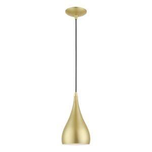 Amador 1-Light Mini Pendant in Soft Gold w with Polished Brass