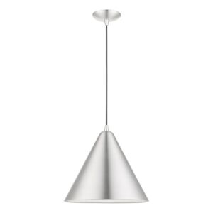 Dulce 1-Light Pendant in Brushed Aluminum w with Polished Chrome